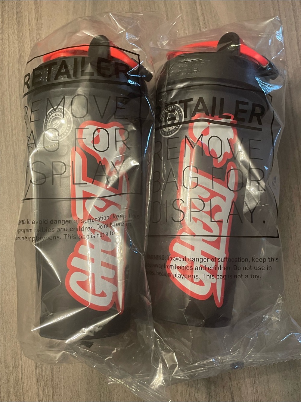Set of 2 NEW GHOST Lifestyle x BlenderBottle Shaker Cups – Black/Red – Sealed